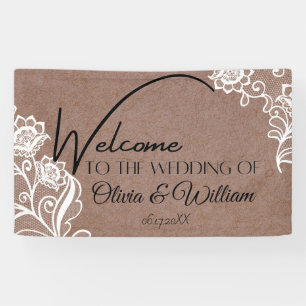 Rustic Chic Calligraphy Wedding Welcome Banner