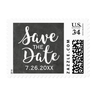 Rustic Chic Chalkboard Save the Date Postcard Postage