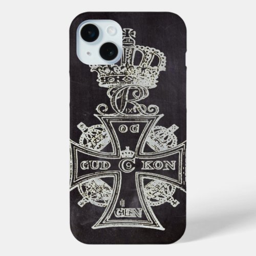 rustic chic chalkboard  vintage queen crown iPhone 15 plus case