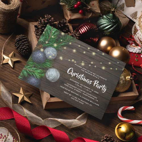 Rustic Chic Corporate Christmas Party Invitation