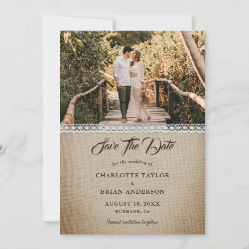 Rustic Chic Country Wedding Save The Date Photo