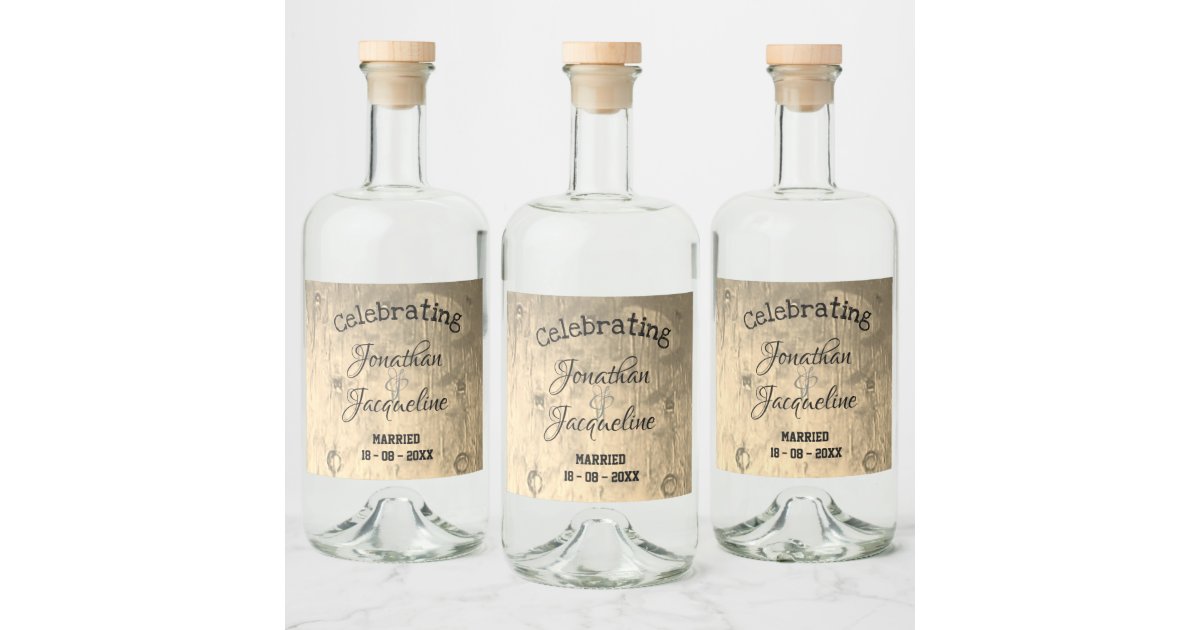 Rustic Chic Custom Wedding Liquor Bottle Labels | Zazzle.com