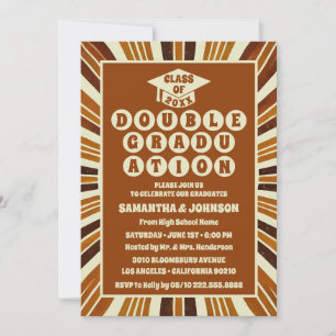 Rustic Chic Double Graduation Party Invitations