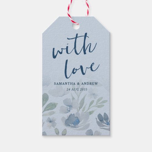 Rustic Chic Dusty Blue Wedding Favor Gift Tags