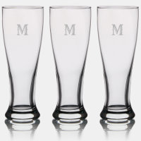 Rustic Chic Elegant Monogrammed Etched Beer Lager