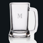 Rustic Chic Elegant Monogrammed Etched Beer Mug Stein<br><div class="desc">Create your own custom, personalized, rustic retro vintage style elegant typography script font monogrammed, modern cool chic stylish classy, high quality, durable glass, beautiful laser engraved etched glassware 16 oz beer mug stein featuring a sturdy handle and a solid base. The etching / engraving is permanent, flawless, dishwasher safe, and...</div>