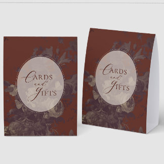 Rustic Chic Elegant Terracotta Cards and Gifts Paper Table Tent