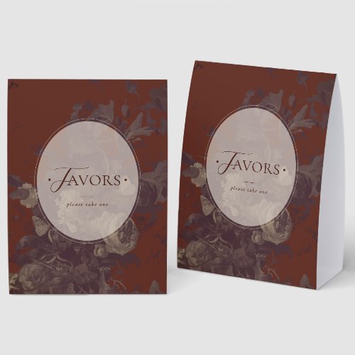 Rustic Chic Elegant Typography Terracotta Favors Paper Table Tent
