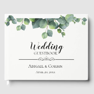 Rustic Chic Eucalyptus Bouquet Wedding Guest Book
