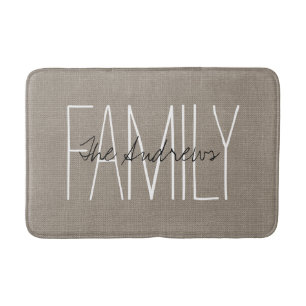 Rustic Chic Family Monogram Bathroom Mat