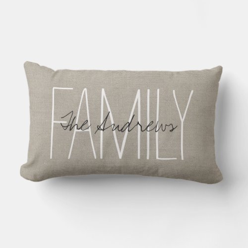 Rustic Chic Family Monogram Outdoor Pillow