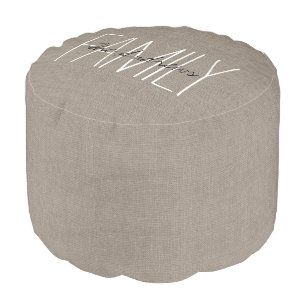 Rustic Chic Family Monogram Pouf