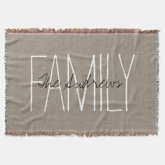 Rustic Chic Family Monogram Throw