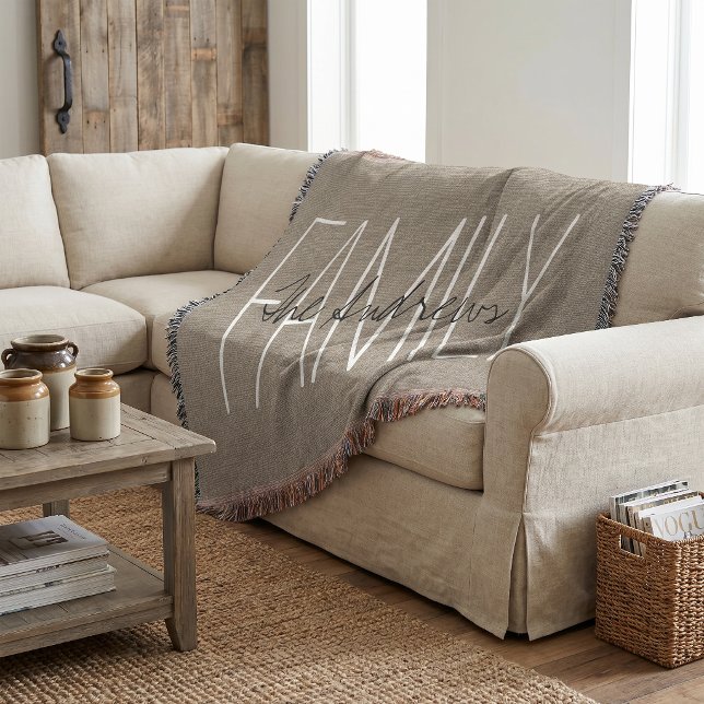 Rustic Chic Family Monogram Throw Blanket (Creator Uploaded)