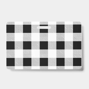 rustic chic farmhouse black  white buffalo plaid badge