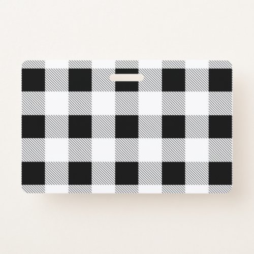 rustic chic farmhouse black  white buffalo plaid badge