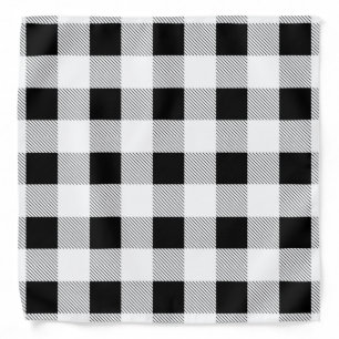 rustic chic farmhouse black white buffalo plaid bandana