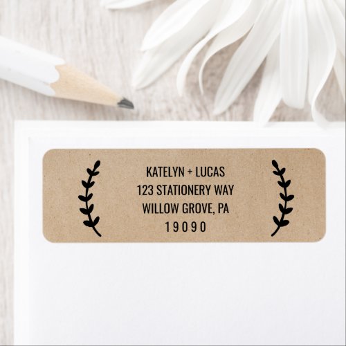 Rustic Chic Faux Kraft Wedding Label