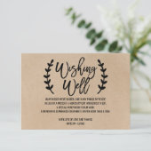 Rustic Chic Faux Kraft Wedding Wishing Well Enclosure Card (Standing Front)