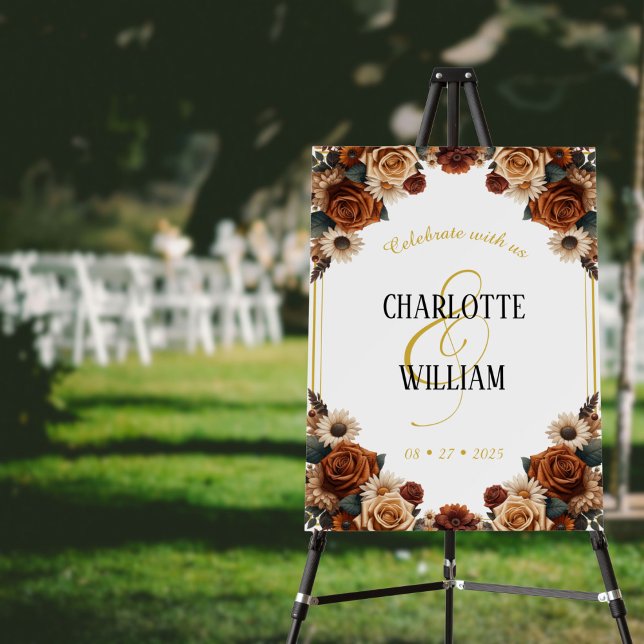 Rustic Chic Floral Wedding Foam Board (Creator Uploaded)