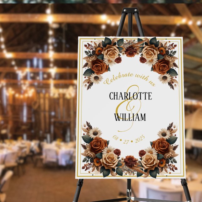 Rustic Chic Floral Wedding Foam Board (Creator Uploaded)