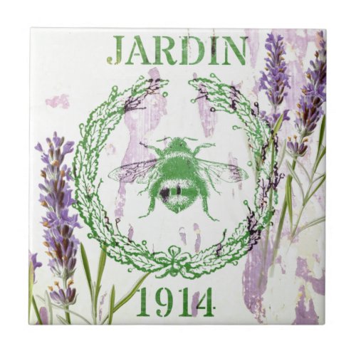 rustic chic french country lavender vintage bee ceramic tile