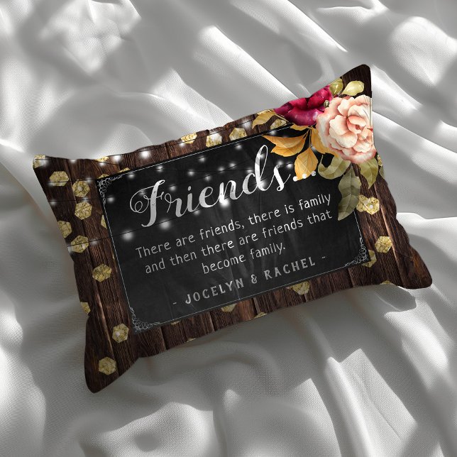 Rustic Chic 'Friends' Quote Personalized Accent Pillow (Creator Uploaded)