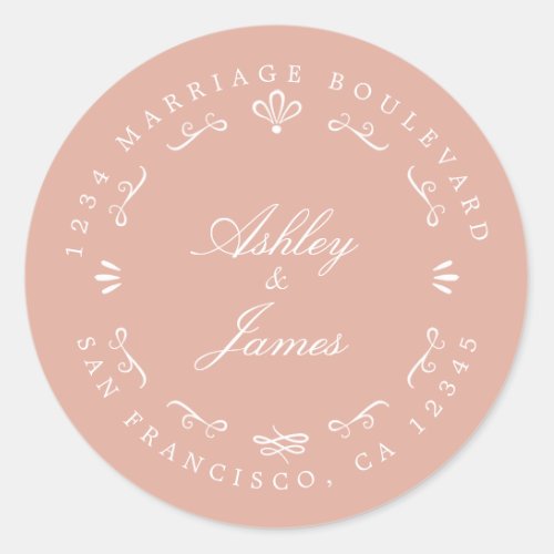 Rustic Chic Future Mr Mrs Wedding Return Address Classic Round Sticker