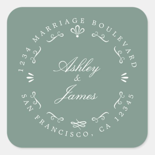 Rustic Chic Future Mr Mrs Wedding Return Address Square Sticker