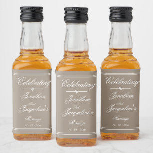 Rustic Chic Garden Wedding Names Script Cool Mini Liquor Bottle Label