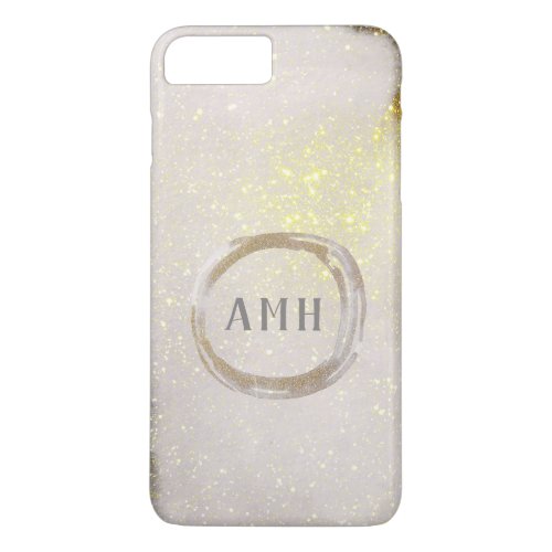 Rustic Chic Gold Confetti Monogram Iniitial iPhone 8 Plus7 Plus Case