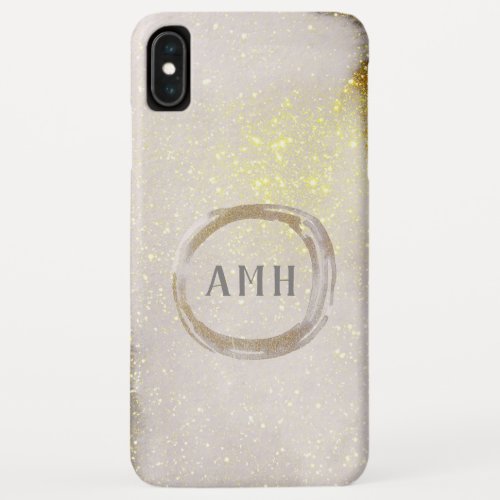 Rustic Chic Gold Flecked Monogram Iniitial iPhone XS Max Case