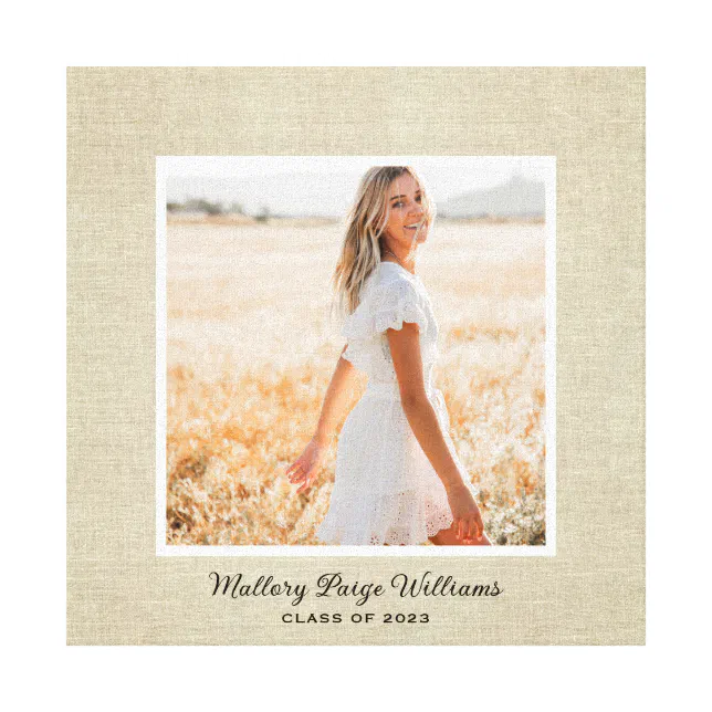 Rustic Chic Graduate Photo Burlap Graduation Canvas Print Zazzle