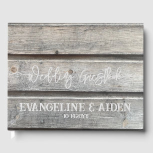 Rustic Chic Gray Barnwood Wedding Guest Book