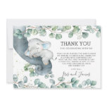 Rustic Chic Greenery Elephant Baby Shower Boy Thank You Card Rustic Chic Greenery Elephant Baby Shower Boy Thank You Card