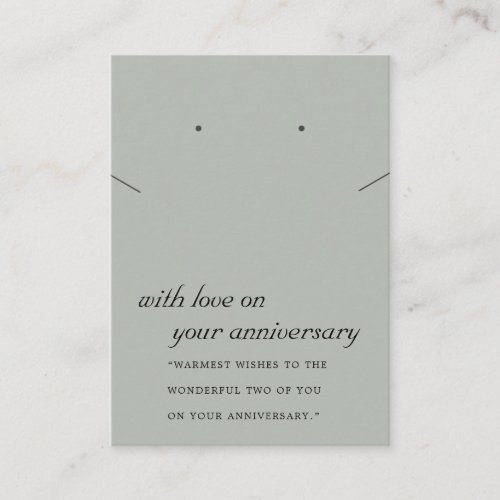 RUSTIC CHIC GREY ANNIVERSARY NECKLACE EARRING CARD