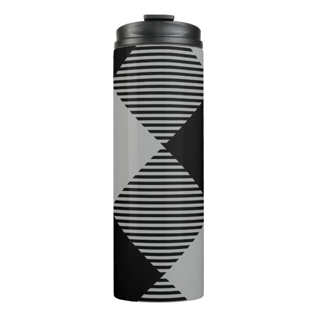 Rustic Chic Grey & White Plaid  Thermal Tumbler (Front)