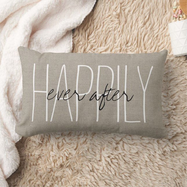 Rustic Chic Happily Ever After Lumbar Pillow (Blanket)