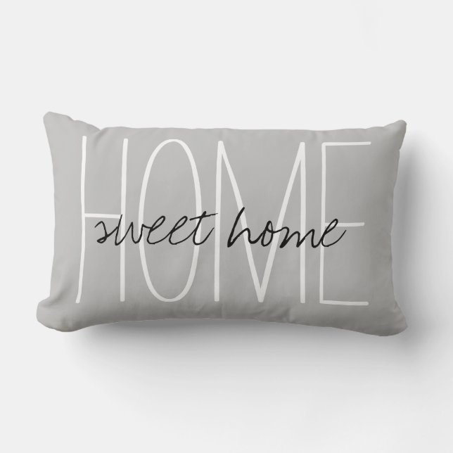 Rustic Chic Home Grey Lumbar Pillow (Front)