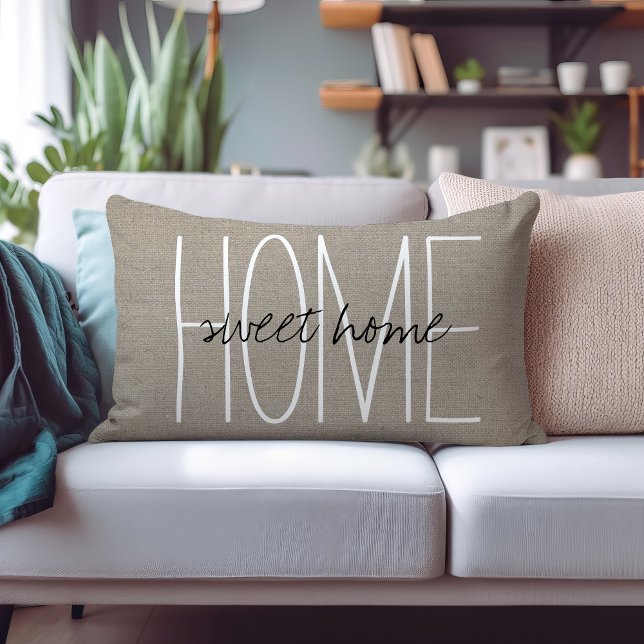Rustic Chic Home Sweet Home Lumbar Pillow (Creator Uploaded)