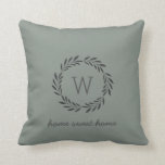 Rustic Chic Home Sweet Home Monogram Pillow<br><div class="desc">Rustic Chic Home Sweet Home Monogrammed Pillow - the perfect touch for your home. Pillow would look great thrown on your favorite chair. Shown in sage green . Also available in other colors,  and burlap.

Designed by Beverly Arena-Bainbridge
Homespun Cottage Designs
E: homespuncottagedesigns@icloud.com</div>