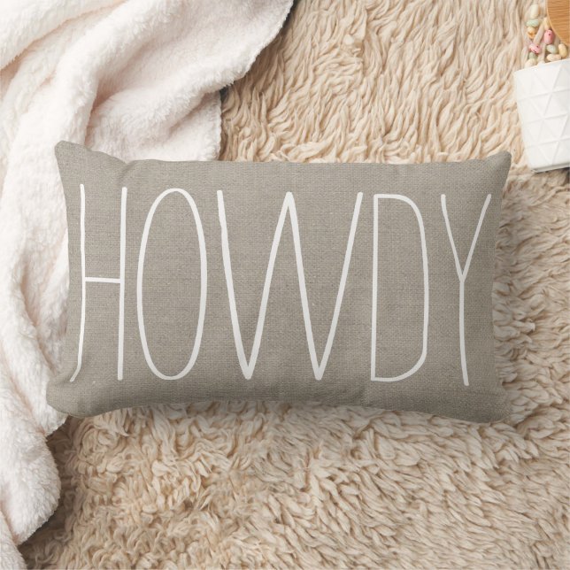 Rustic Chic Howdy Lumbar Pillow (Blanket)