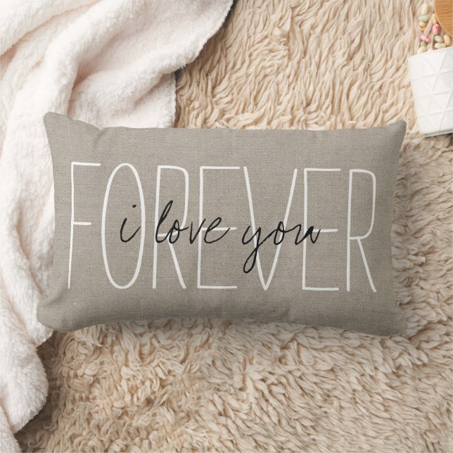 Rustic Chic I Love You Forever Lumbar Pillow (Blanket)