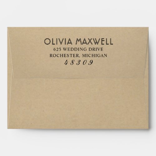 Rustic Chic Kraft and Black Wedding Mailing Envelope