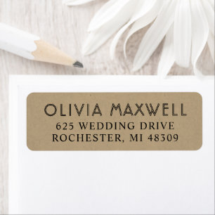 Rustic Chic Kraft Black Art Deco Wedding Label