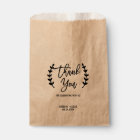 Rustic Chic Kraft Calligraphy Wedding Favor Bags