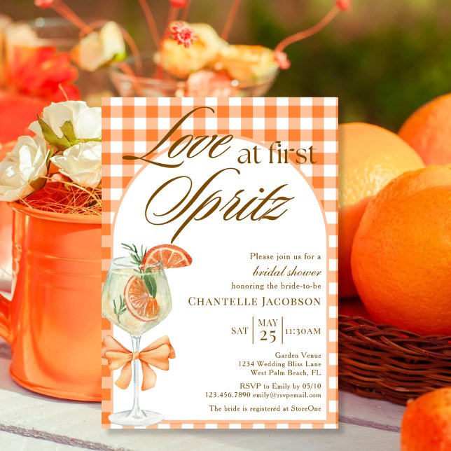 Rustic Chic Love At First Spritz Bridal Shower  Invitation (Creator Uploaded)
