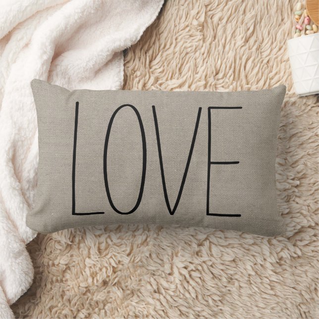 Rustic Chic Love Lumbar Pillow (Blanket)