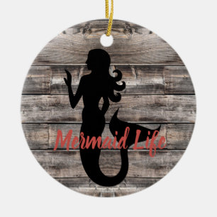 rustic chic MERMAID design style Ceramic Ornament
