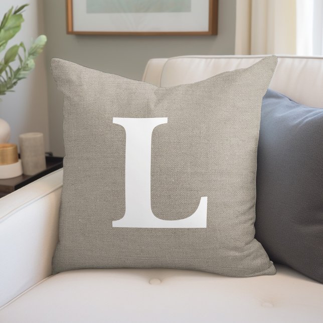 Rustic Chic Monogram Throw Pillow (Creator Uploaded)